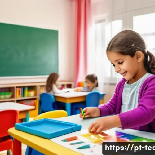 Home 24 교사 진로 지도 방법 - **Prompt:** A bright and cheerful kindergarten classroom in Lisbon, Portugal. Several children are s...