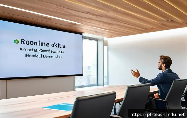 교사 교육 포럼 발표 준비법 - A professional speaker in a modern conference room, confidently delivering a presentation with a cle...