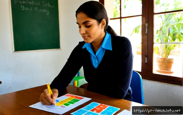 교사 교육철학 작성법 - Photorealistic documentary-style scene of a Brazilian primary school teacher in a bright São Paulo c...