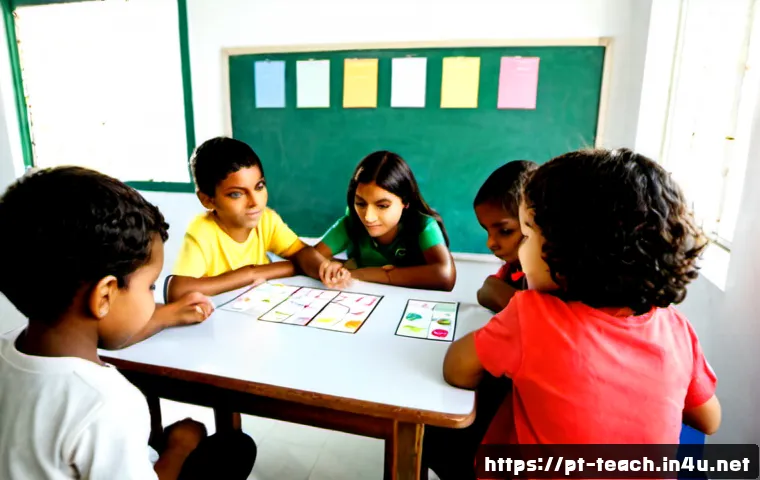 교사 학급 규칙 설정 요령 - Photorealistic Brazilian elementary classroom, a warm and approachable teacher guiding a diverse gro...