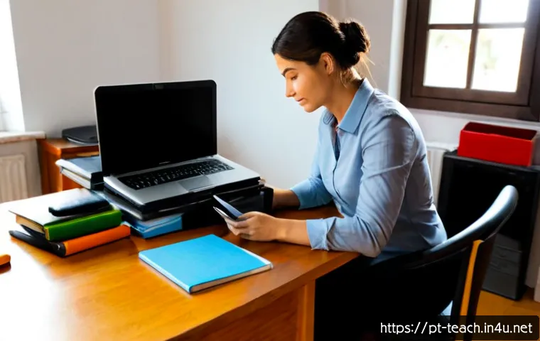 교사 해외 자격증 취득 가이드 - Photorealistic Portuguese-speaking teacher in a bright home office preparing for an international te...